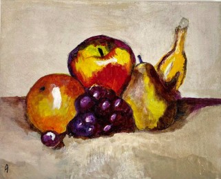 Aart | Stilleven met Fruit | Acrylverf op doek
