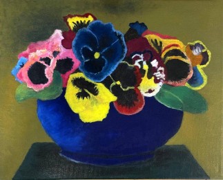 Alie | Pot met Violen | Olieverf op doek