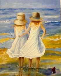 Alie | Samen genieten van de Zee | Olieverf op doek