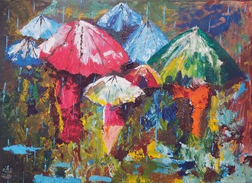 Anja | Raindrops | Acrylverf op doek