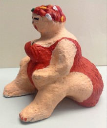Ben | Dikke dame | Klei met acrylverf