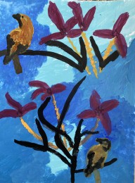 Bram | Japanse Vogels | acryl op papier