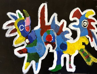 Bram | zonder titel | acryl op papier
