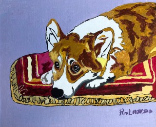 Rolando | Corgi | Acrylverf op doek