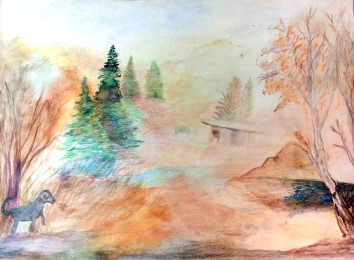 Corrie | Herfstlandschap | Aquarelverf op papier