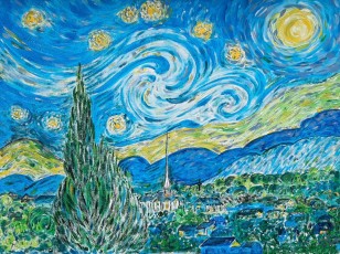 Errol | Starry Night | Acryl op canvasboard