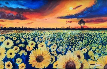 Evert | Zon en Bloem | Acrylverf op doek