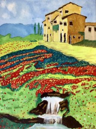 Gerry | Italiaans dorp | Olieverf op doek