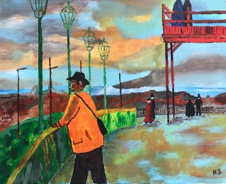 Henk S | Op de uitkijk | Acrylverf op doek