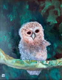 Henk | Uil | Olieverf op doek