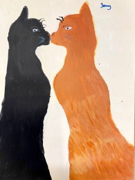 Jenny | katten | acryl op papier