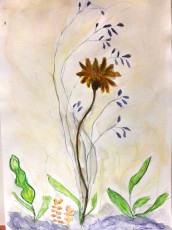 Kim | Bloem | Gemengde Techniek op Papier