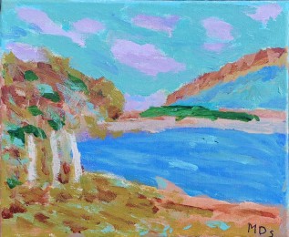 Theo | Baai van Agay | Acrylverf op papier