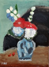 Theo | Bloemenvaas | Acrylverf op papier