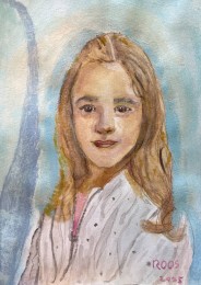 Roos | Portret | Aquarel op papier