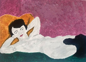 Ineke | naar Felix Valloton | Acrylverf op papier