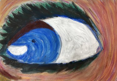 Inge | Oog, Studie | Pastel op papier