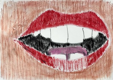 Inge | Studie, Mond | Pastel op papier