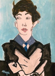 Jarrie | Portret naar Egon Schiele | Acrylverf op papier