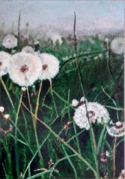Jean-Pierre | Paardebloemen | Acrylverf Op Karton