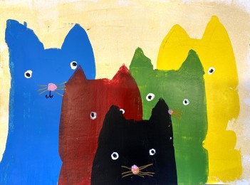 Jenny | katten | acryl op papier