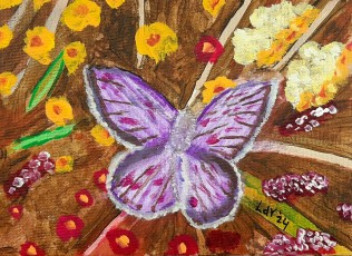 Linda | vlinders | Acrylverf op papier