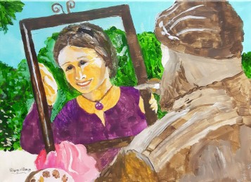 Marga | Zelfportret in N-Z | Acrylverf op doek