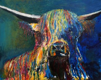 Marianne | Schotse Hooglander | acrylverf op doek
