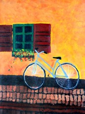 Peter | La bicyclette | Acrylverf op doek