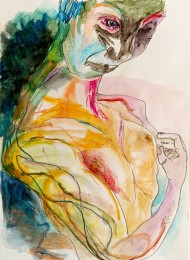 René | 005 | Aquarelkrijt op papier