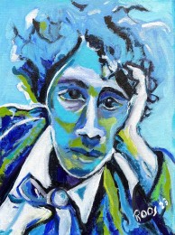 Roos | Denkende Chagall | Acrylverf op canvas