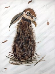 Sonja | Haas in de wind | Acrylverf op doek