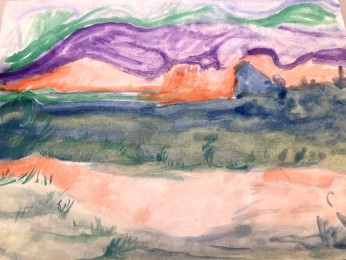 Theo | Landschap | Aquarel op papier