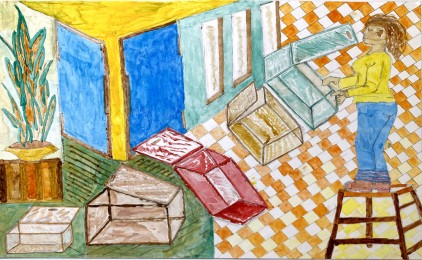 Wen | Blokken | Aquarel op papier
