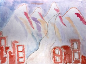 Wen | Stadsgezicht | Aquarel op papier
