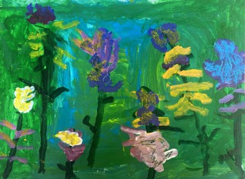 Wil | Bloemen | Acrylverf op papier