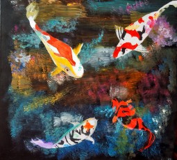 Yvonne | Koikarpers | acryl op doek