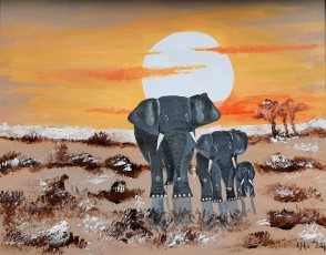 Yvonne | Olifanten | Acrylverf op doek