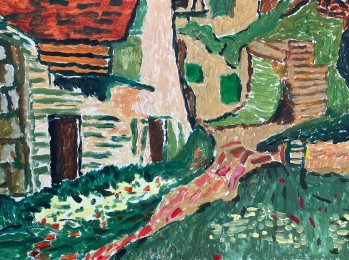 Astrid | Toscaanse tuin | Acrylverf op papier