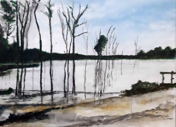 JackvS | Bij het Meer | Acrylverf op doek