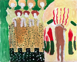 Bram | Naar Gustav Klimt | Acrylverf op papier