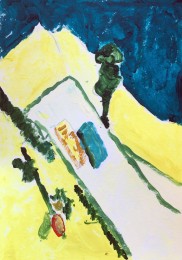 Bram | Stilleven naar Vincent van Gogh | Acrylverf op papier