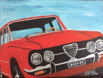 Ellert-Jan | Oldtimer Alfa Romeo | Acrylverf op doek