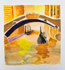 Frans N. | Brug in Venetië | Aquarel