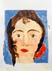 Gerard Jos | Portret naar Frida Kahlo | Acrylverf op papier