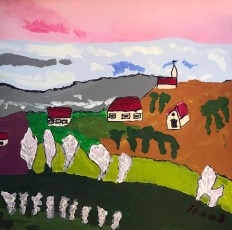 Henri | Hollands landschap | Acrylverf op doek