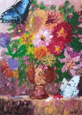 Linda | Vaas met bloemen | Acrylverf op doek