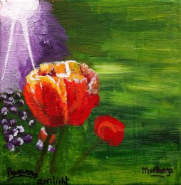 Marga | Papavers in Zonlicht | Acrylverf op doek