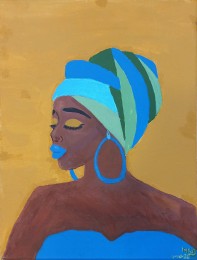 Maureen | Woman in blue | Acrylverf op canvas