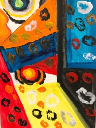 Ger | Op een Kier | Acrylverf op Papier